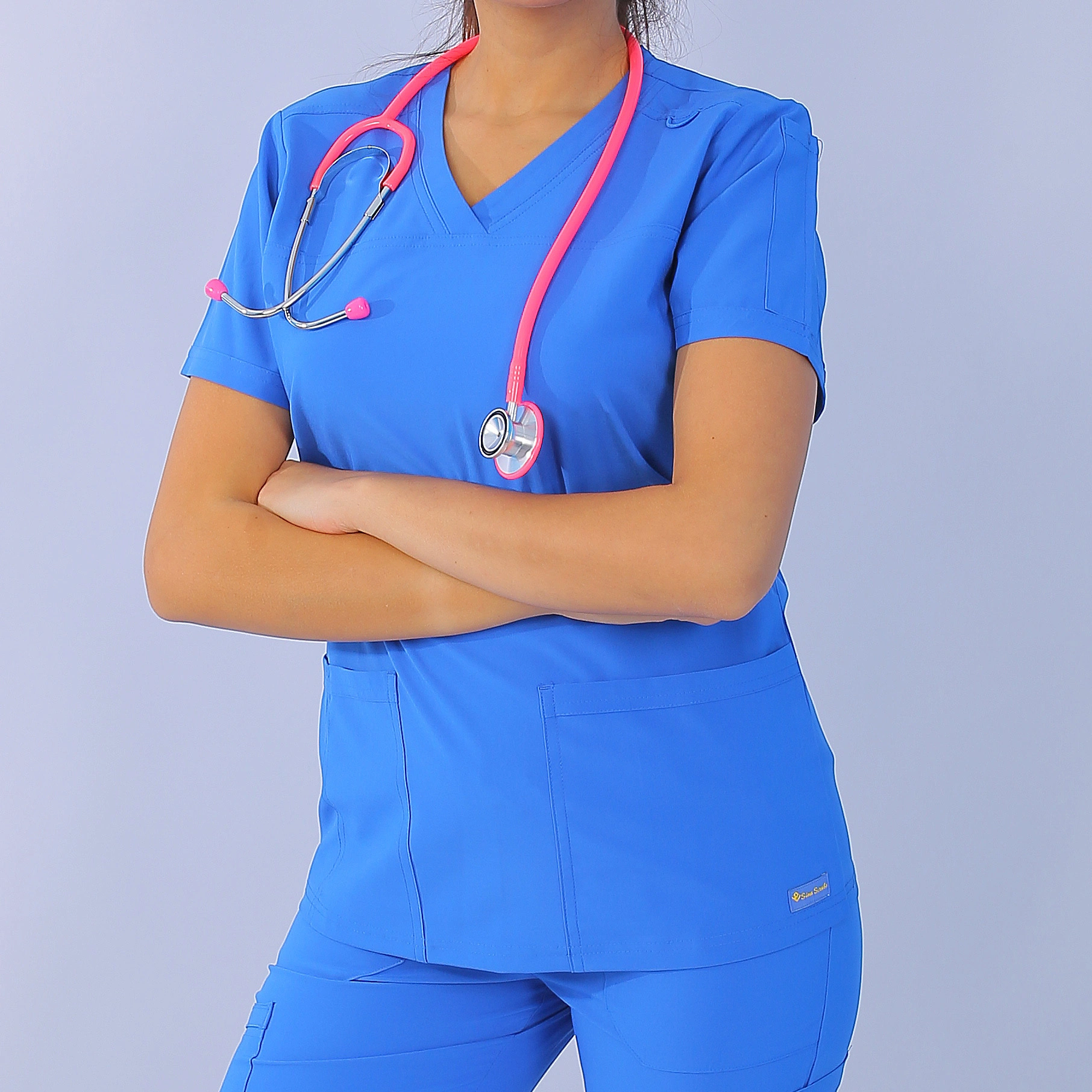 SINA FLEX WOMEN’S V-NECK 3 POCKETS SCRUB TOP