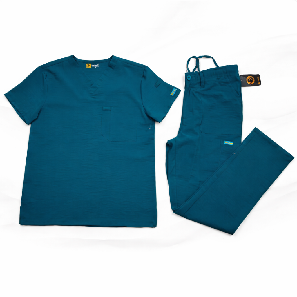 SINA 4 STRETCH UNISEX V-NECK 1 POCKET SCRUB SET